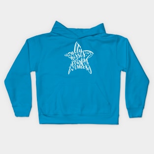 White Salty Kisses & Starfish Wishes Hand Drawn Kids Hoodie